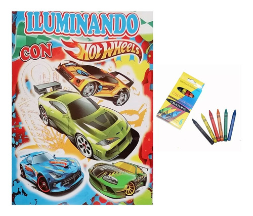 Hot Wheels 10 Libro Colorear Crayolas Recuerdo Hot Wheels