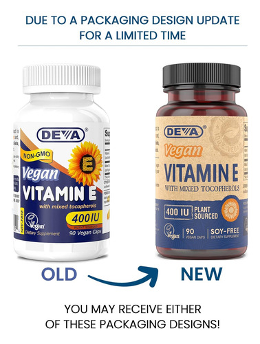 Deva Nutrition Vitamina E Con Tocoferoles Vegano 90 Caps Sfn