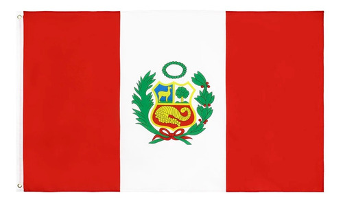 Hermosa Bandera Del Peru Preparado En Poliester 90x150 Cm.