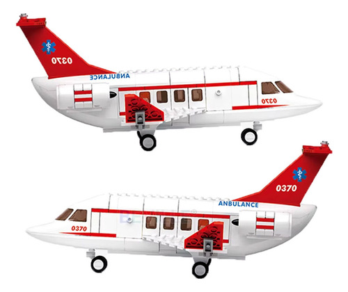 Bloco De Montar Ambulância Avião De 335 Peças Resgate Aereo