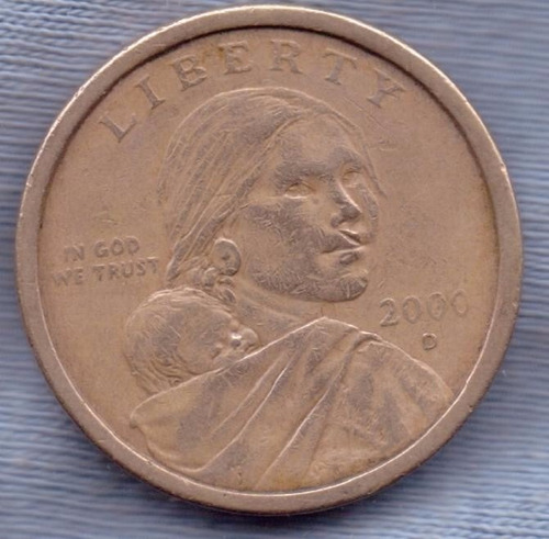 Imagen 1 de 2 de Estados Unidos 1 Dollar 2000 D * Sacajawea * Aguila *
