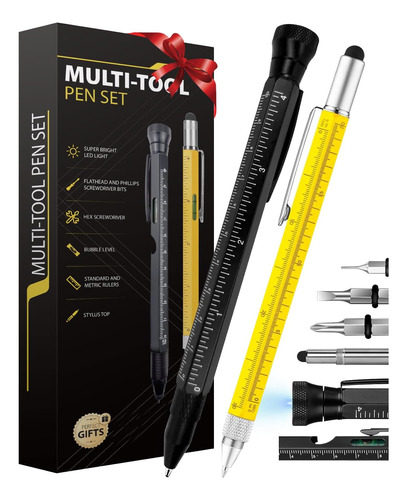 Regalos Para Hombres, (10 En 1) Y (6 En 1) Multitool Pen Set