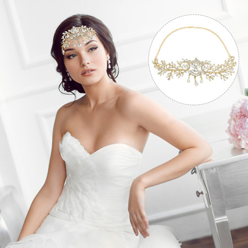 Corrente De Cabeça De Strass, Acessórios De Cabelo De Noiva,