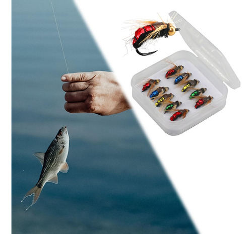 2025 10x Cebo De Pesca Con Mosca, Cebo De Pesca Con