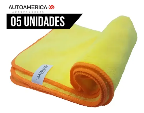 Kit Com 5 Flanelas De Microfibra Autoamerica Premium 60x40