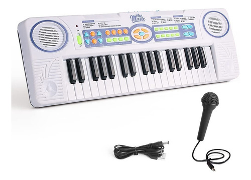 Teclado Electrónico De Piano De 37 Teclas Con Micrófono,