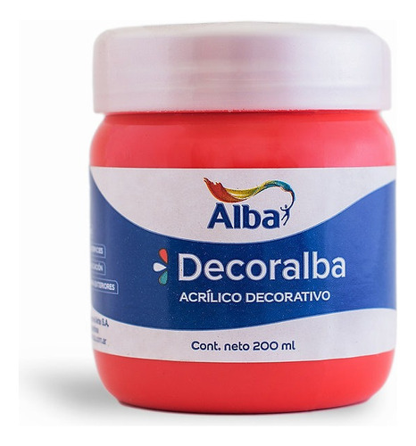 Pintura Acrílica Alba 200ml Rojo Fluo