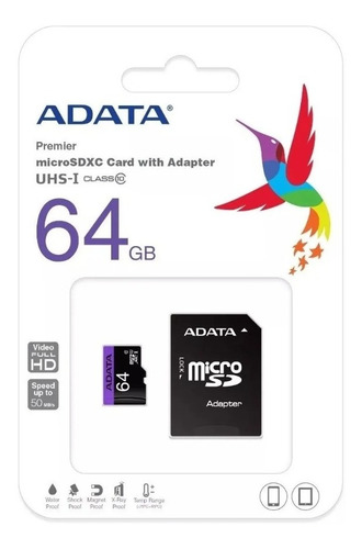 Imagen 4 de 4 de Tarjeta De Memoria Adata Original Micro Sd Clase 10 De 64 Gb
