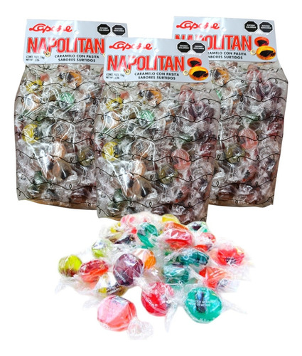 Napolitano Caramelo Con Pasita 1 Kg Laposse Sabor Surtido