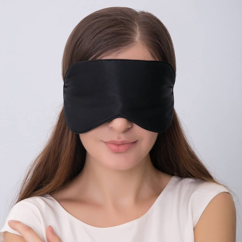 Máscara Suave De Seda Natural Con Los Ojos Vendados Para Dor
