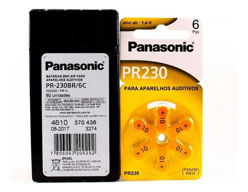 30 Pilhas Aparelho Auditivo Pr10 (pr230/ Pr536) Panasonic