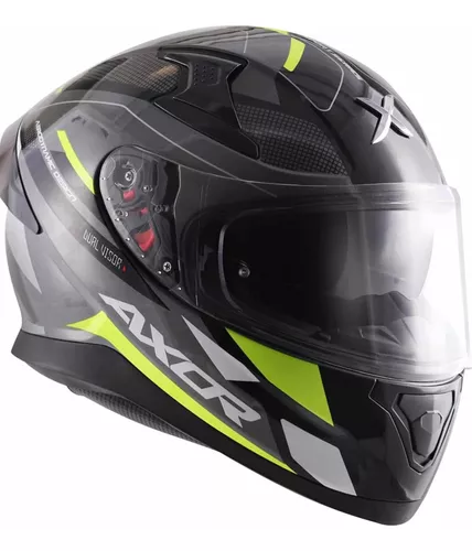 Casco Moto Axor Apex Vivid Sunvisor Pinlock Dot Black Yellow - Motorace  Store