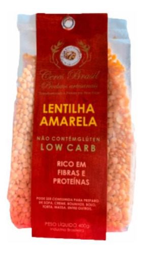 Kit 3x: Lentilha Amarela Sem Glúten Ceres 400g