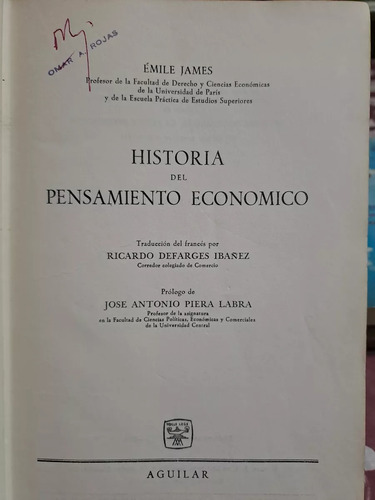 Historia Del Pensamiento Economico Emile James Aguilar