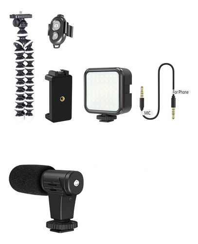 Tripoide Flexible P/celular C/luz Microfono Y Control Remoto