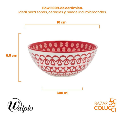 Bowls Compotera Cerámica Decorado Renda
