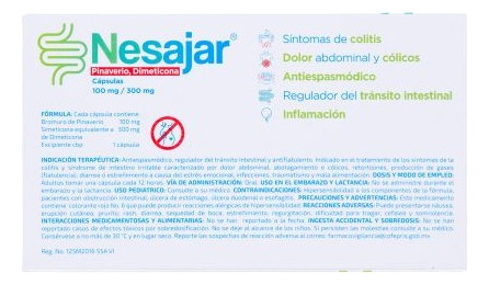 Nesajar Pinaverio / Dimeticona C/16 Cápsulas Gelpharma
