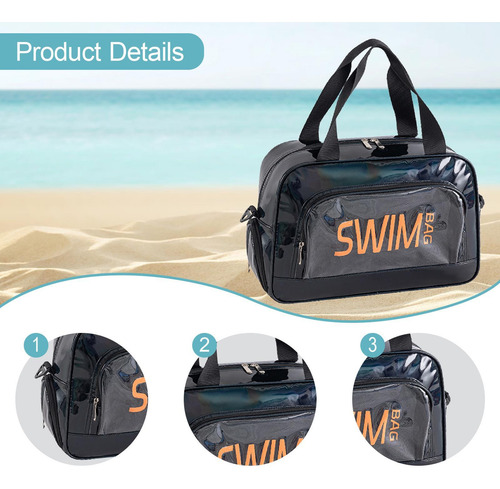Bolsa De Playa, Bolso De Mano, Multiusos Con Negro