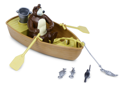 Juguete Muñeco Oso Figuras Masha Y El Oso Playset Bote