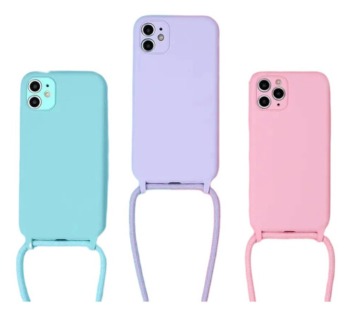 Carcasa Para iPhone En Silicona Con Cordón Cruzado Funda