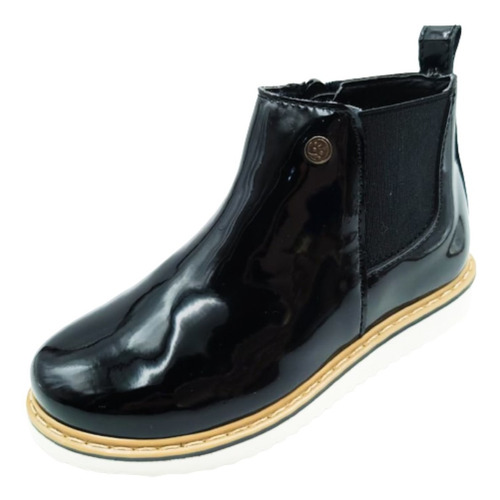 Botin Niña Casual Bubble Gummers Charol Lovely I Negro (12.0