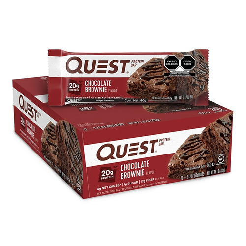 Quest Barras De Proteína Sabor Brownie - Cj Con 12