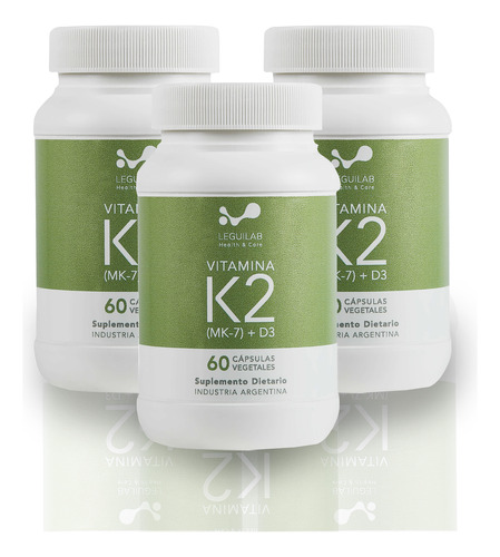 Suplemento Dietario Leguilab Vitamina K2+d3 X 60 Cáp X 3 Und