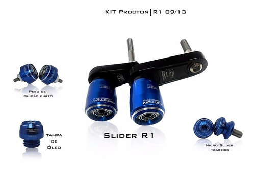 Kit Procton Slider Peso Tampa Yamaha Yzf R1