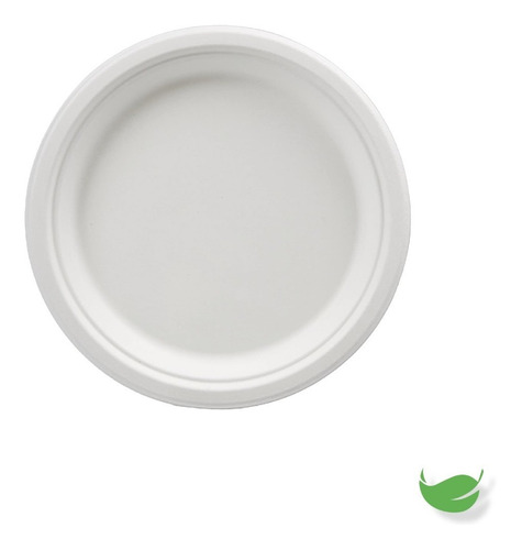 Imagen 1 de 6 de Plato Desechable Biodegradable Redondo 9 PuLG 500 Pzas.