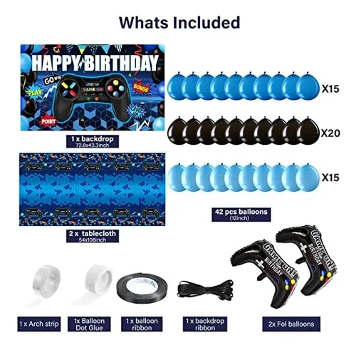 Juego De Decoraciones Para Fiestas De Cumpleaños De Videojue