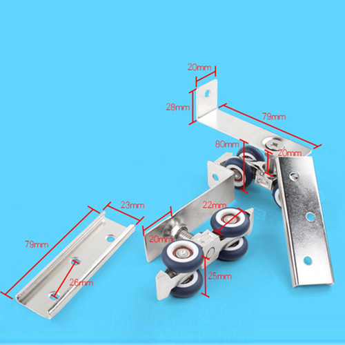 2 Piezas De Rodillo De Puerta Corredera En Forma De L, 79 Mm