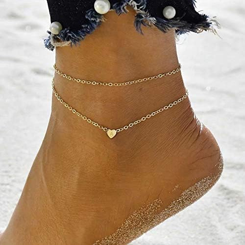 Tobilleras De Oro De Turandoss Para Mujer Con Iniciales, Tob