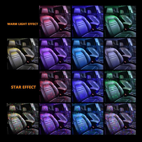 Luz Led En Forma De Estrella Para Interior De Coche, Recarga