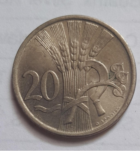 Moneda De 1 Koruna, Checoslovaquia, Año 1922, Estado Au