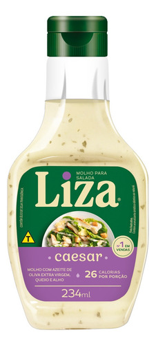 Molho para Salada Caesar Liza sem glĂșten em squeeze 235.8 g
