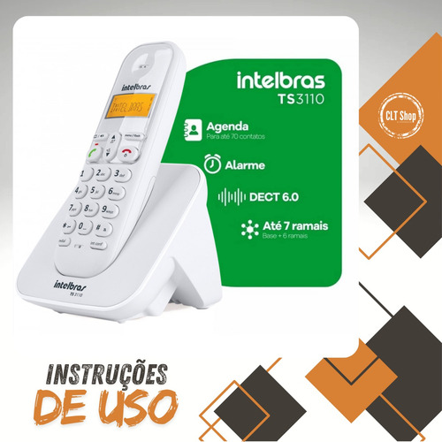 Kit Telefone Ts 3110 Intelbras E 2 Extensão Data Hora Alarme