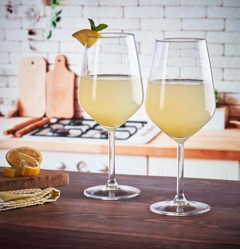 Vaso Copa Tragos Vidrio Set X 2 Unid. 490 Cc Pasabahce Color Blanco