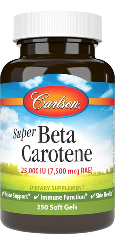 Super Betacaroteno 25000 Ui Carlson 250 Cápsulas