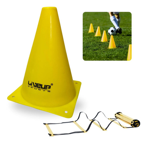 Kit 10 Cones 18 Cm De Agilidade + Escada De Agilidade 8 Mt
