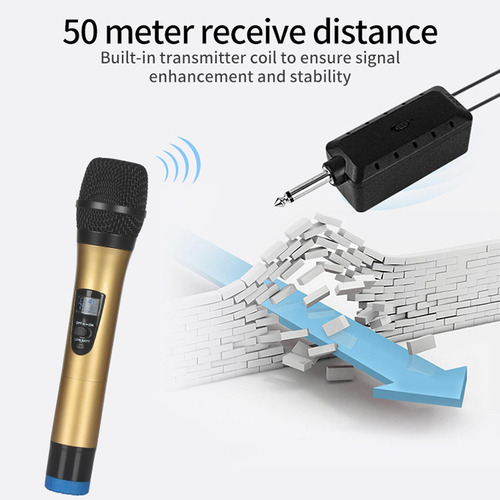 Microfone Portátil Sem Fio De Áureo De Microfone Único