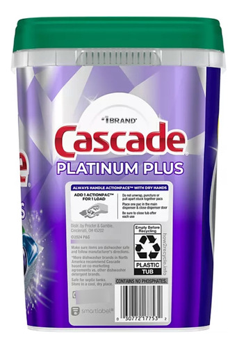 Cascade Platinum Plus Jabon P/lavavajillas Pack 82 Pacs