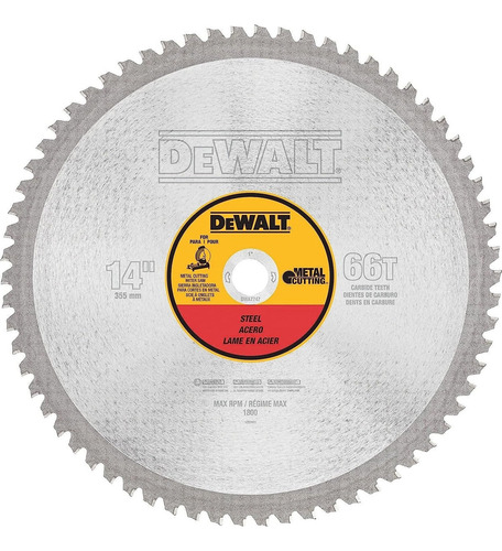 Disco De 14 Pulg Dewalt Dwa7747 Corte Metal Ferroso Madera