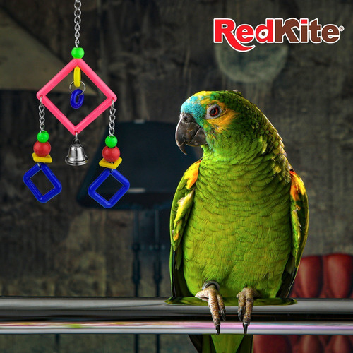 Imagen 3 de 6 de Kit 4 Juguetes Colgantes Para Aves Pájaros Pericos C/campana