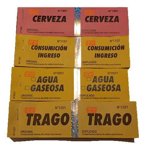 10 Talonarios Sorteo - Comida - Bebidas Personalizados