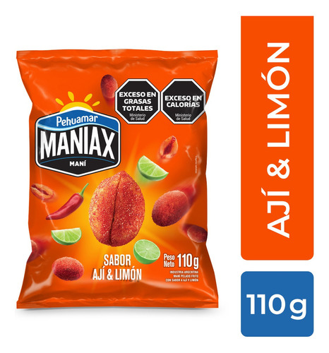 Mani Japones Maniax Sabor Aji Y Limon X 110gr | Snack Picada