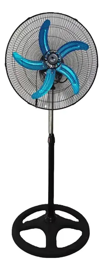 Ventilador De Pie 55w Industrial 3 Velocidades 5 Aspas 42 Cm Negro Metal 5
