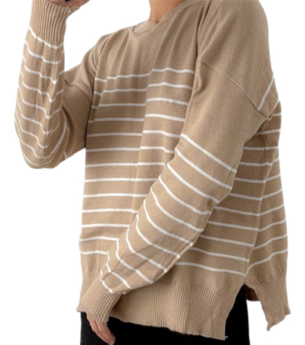 Sweater Amplio Bremer Con Tajo Stiletto Diseño Go.