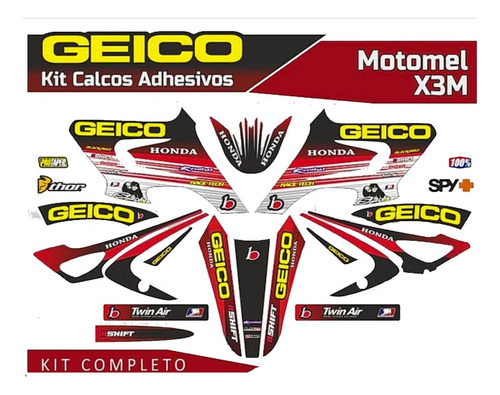 Kit/set Calcomanias Completas Baccio X3m I Mod. Geico Negro