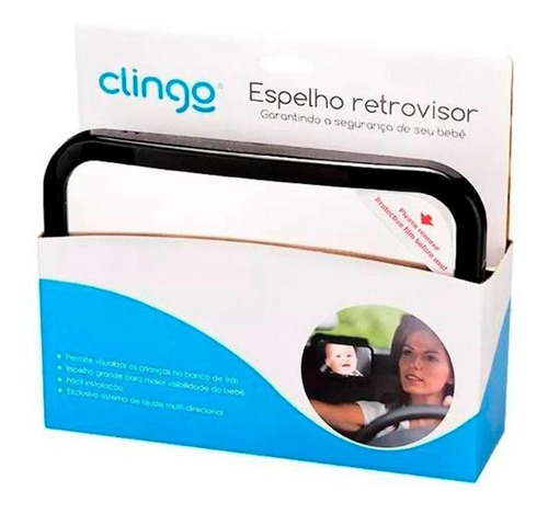 Imagem 5 de 6 de Espelho Retrovisor Retangular Para Carro Clingo C02204