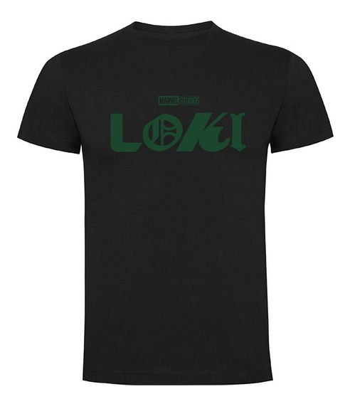Polera Gris Marvel Serie Loki Diseño College Logo Negro 